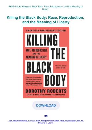 READ Books Killing the Black Body Race  Reproduction  and the Meaning of Liberty