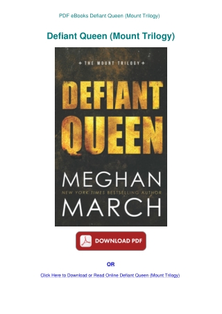 PDF eBooks Defiant Queen (Mount Trilogy)