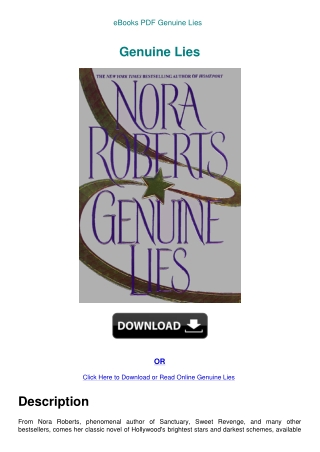eBooks PDF Genuine Lies