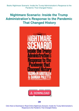 Books Nightmare Scenario Inside the Trump Administration's Response to the Pandemic That Changed His