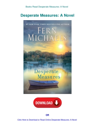 Books Read Desperate Measures A Novel