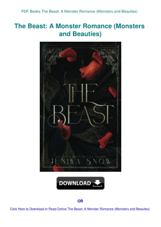 PDF Books The Beast A Monster Romance (Monsters and Beauties)