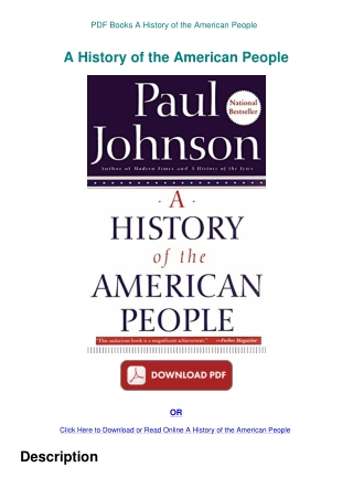 PDF Books A History of the American People