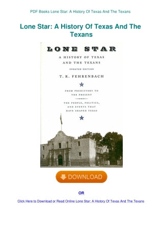 PDF Books Lone Star A History Of Texas And The Texans