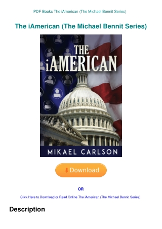 PDF Books The iAmerican (The Michael Bennit Series)