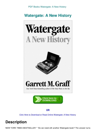 PDF Books Watergate A New History