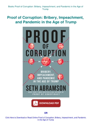 Books Proof of Corruption Bribery  Impeachment  and Pandemic in the Age of Trump