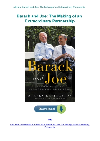 eBooks Barack and Joe The Making of an Extraordinary Partnership