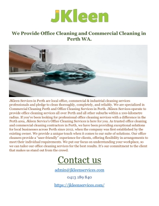Office cleaning services Perth