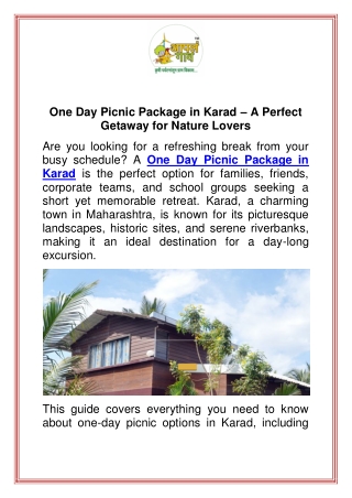 One Day Picnic Package in Karad  A Perfect Getaway for Nature Lovers (1)