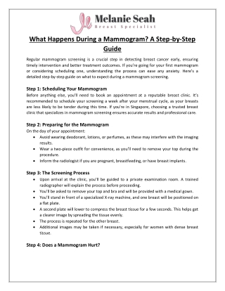 What Happens During a Mammogram A Step-by-Step Guide