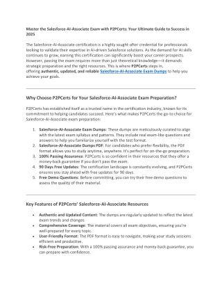 Master the Salesforce-AI-Associate Exam with P2PCerts