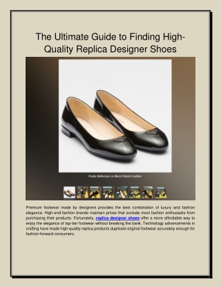 The Ultimate Guide to Finding High-Quality Replica Designer Shoes