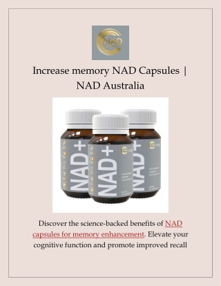 Increase memory NAD Capsules | NAD Australia