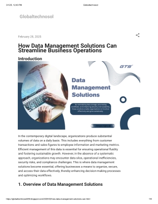 How Data Management Solutions Can Streamline Business Operations