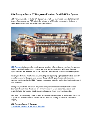 M3M Paragon Sector 57 Gurgaon