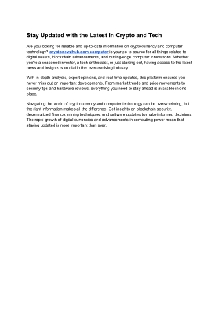 Stay Updated with the Latest in Crypto and Tech