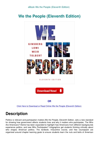 eBook We the People (Eleventh Edition)