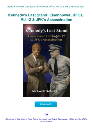 Books Kennedy's Last Stand Eisenhower  UFOs  MJ-12 & JFK's Assassination