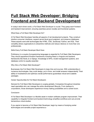 Our full stack web development training program in Chandigarh offers a comprehen