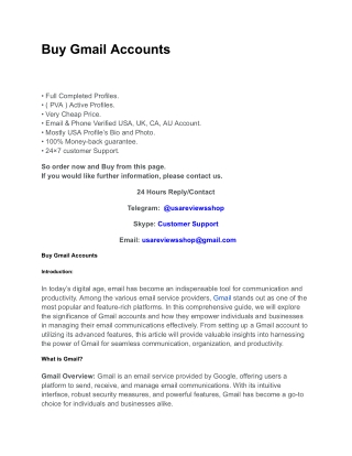 Buy Gmail Accounts