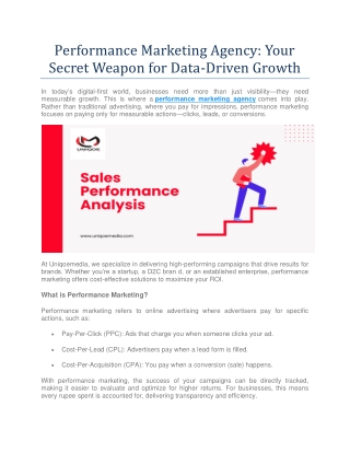 Driving Results: Performance Marketing Strategies to Maximize ROI and Accelerat