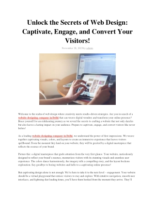 Unlock the Secrets of Web Design