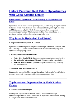 Real Estate Investment|Investment Oppurtunity