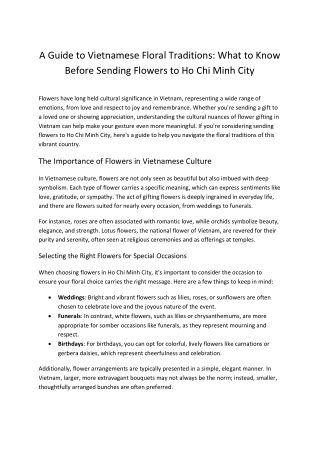 A Guide to Vietnamese Floral Traditions