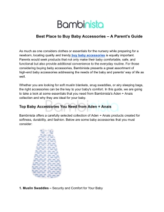 Best Place to Buy Baby Accessories – A Parent’s Guide