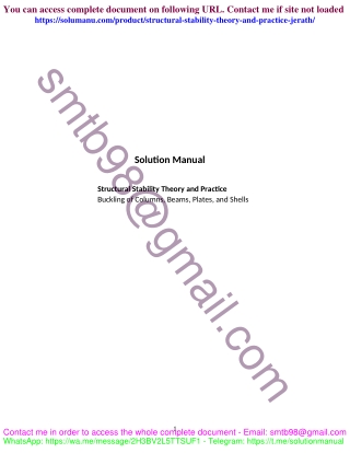 Solutions to problems Structural Stability Theory and Practice by Sukhvarsh Jerath