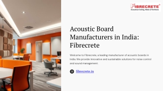 Leading Acoustic Board Manufacturers in India – Fibrecrete