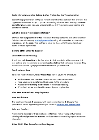 Scalp Micropigmentation Before & After Photos: See the Transformation