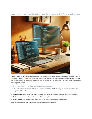 How to Set Up a Local Development Environment for Web Development