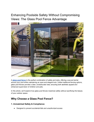 Enhancing Poolside Safety Without Compromising Views_ The Glass Pool Fence Advantage (1)