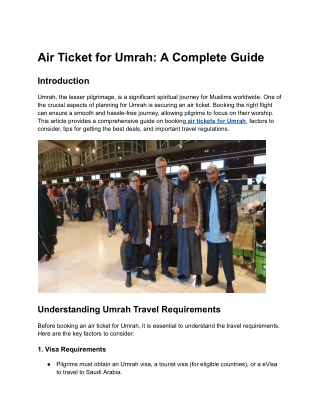 Air Ticket for Umrah_ A Complete Guide