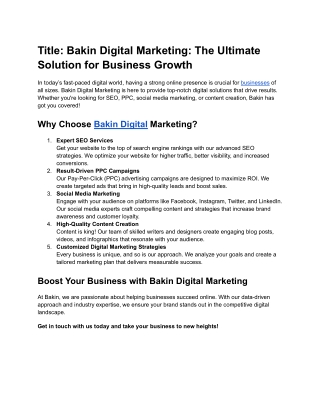 BAKIN DIGTAL MARKETING