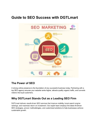 Guide to SEO Success with DGTLmart.