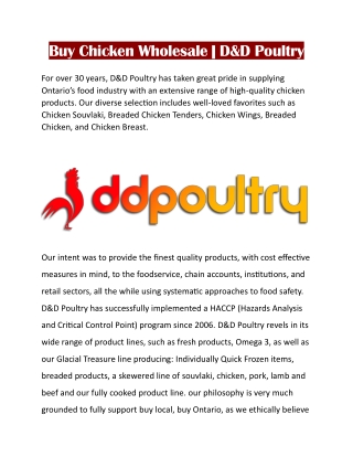 Buy Chicken Wholesale