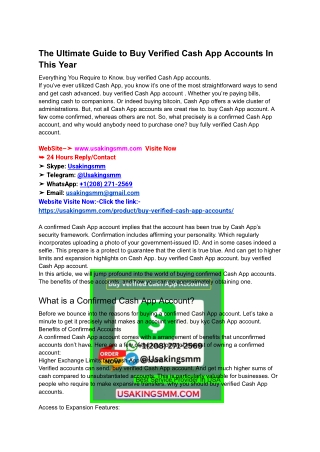 The Ultimate Guide to Buy Verified Cash App Accounts In This Year