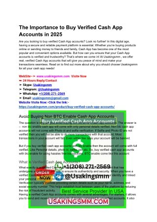 The Importance to Buy Verified Cash App Accounts in 2025