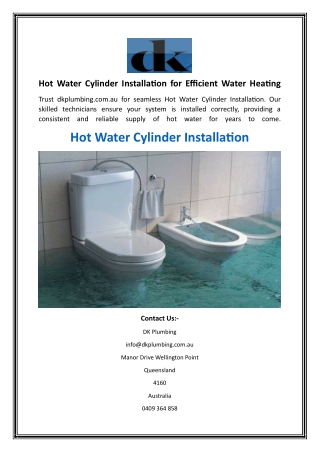 Hot Water Cylinder Installation for Efficient Water Heating