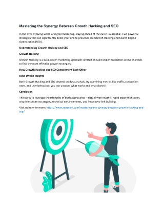 Mastering the Synergy Between Growth Hacking and SEO