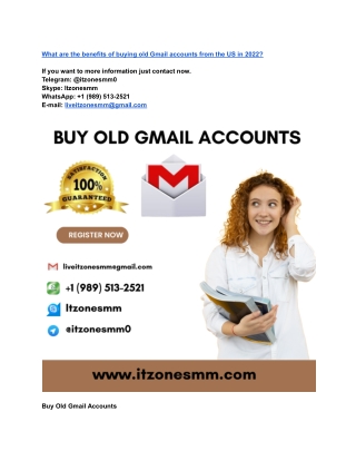 What are the benefits of buying old Gmail accounts from the US in 2022_