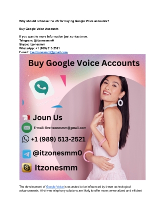 Why should I choose the US for buying Google Voice accounts_