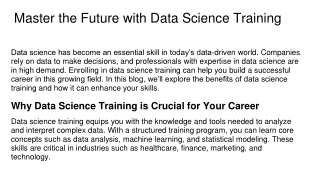 Master the Future with Data Science Training