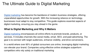 The Ultimate Guide to Digital Marketing