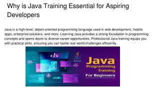 Why is Java Training Essential for Aspiring Developers