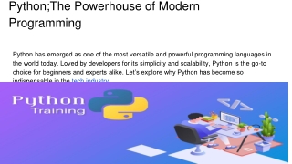 Python;The Powerhouse of Modern Programming
