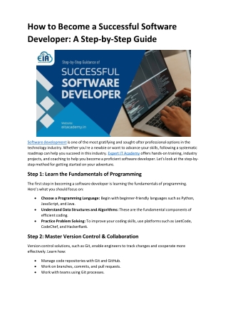 How to Become a Successful Software Developer A Step-by-Step Guide